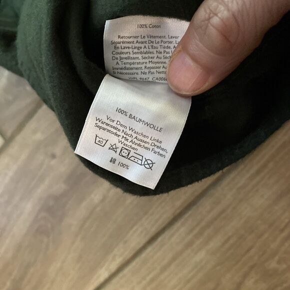 Eddie Bauer Long Sleeve Shirt Knit Army Green baumwolle Forest Hiking Outdoors - Picture 6 of 7